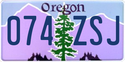 OR license plate 074ZSJ