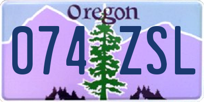 OR license plate 074ZSL