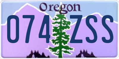OR license plate 074ZSS