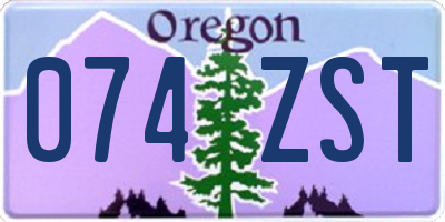 OR license plate 074ZST