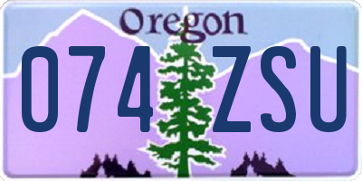 OR license plate 074ZSU