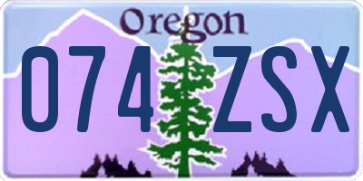 OR license plate 074ZSX