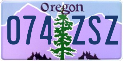 OR license plate 074ZSZ