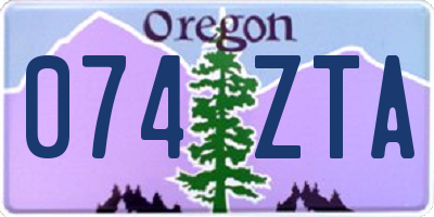 OR license plate 074ZTA