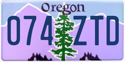 OR license plate 074ZTD