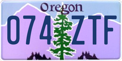OR license plate 074ZTF