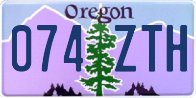 OR license plate 074ZTH