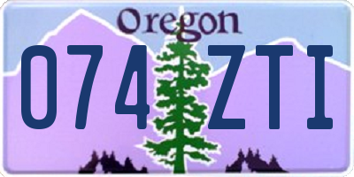 OR license plate 074ZTI