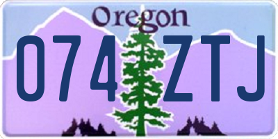 OR license plate 074ZTJ