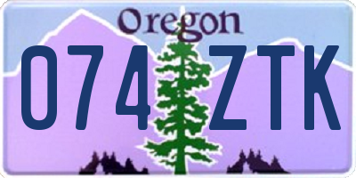 OR license plate 074ZTK
