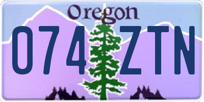 OR license plate 074ZTN