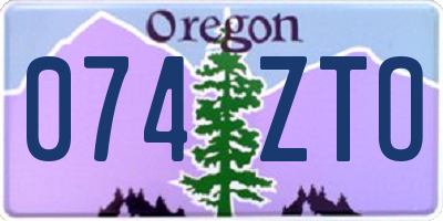 OR license plate 074ZTO