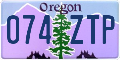 OR license plate 074ZTP