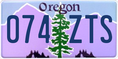 OR license plate 074ZTS
