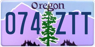 OR license plate 074ZTT