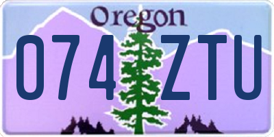 OR license plate 074ZTU