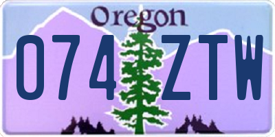 OR license plate 074ZTW