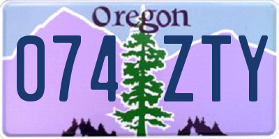 OR license plate 074ZTY