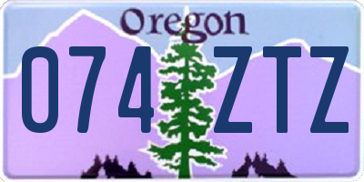 OR license plate 074ZTZ