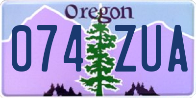 OR license plate 074ZUA