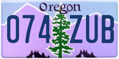 OR license plate 074ZUB
