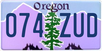 OR license plate 074ZUD