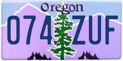 OR license plate 074ZUF