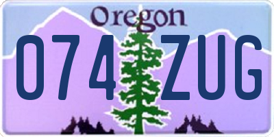 OR license plate 074ZUG