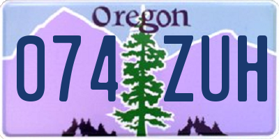 OR license plate 074ZUH