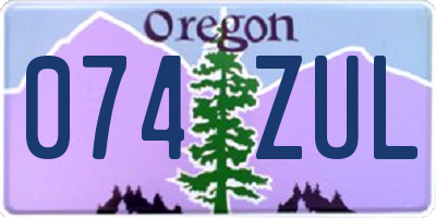 OR license plate 074ZUL