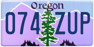 OR license plate 074ZUP