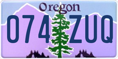 OR license plate 074ZUQ