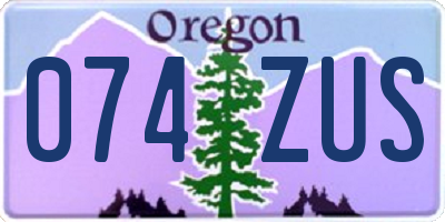 OR license plate 074ZUS