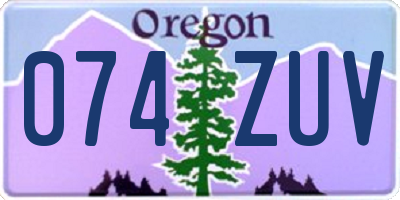 OR license plate 074ZUV