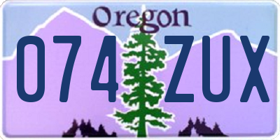 OR license plate 074ZUX