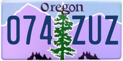 OR license plate 074ZUZ