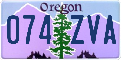 OR license plate 074ZVA