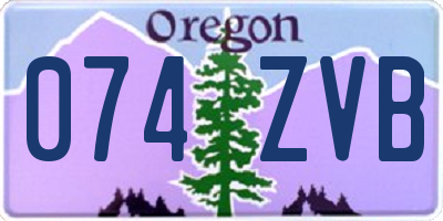 OR license plate 074ZVB