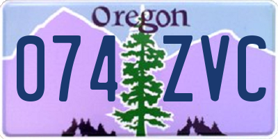 OR license plate 074ZVC