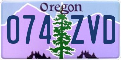 OR license plate 074ZVD