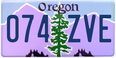 OR license plate 074ZVE