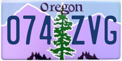 OR license plate 074ZVG