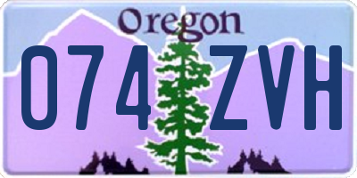 OR license plate 074ZVH