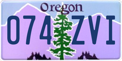 OR license plate 074ZVI