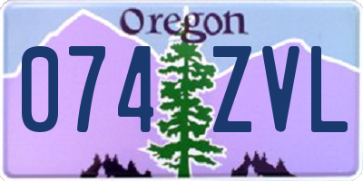OR license plate 074ZVL