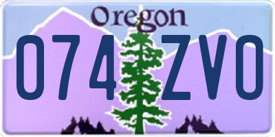 OR license plate 074ZVO