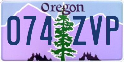 OR license plate 074ZVP