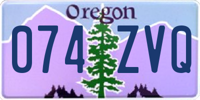 OR license plate 074ZVQ
