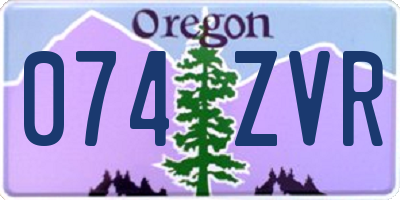 OR license plate 074ZVR