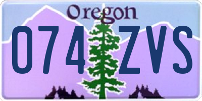 OR license plate 074ZVS